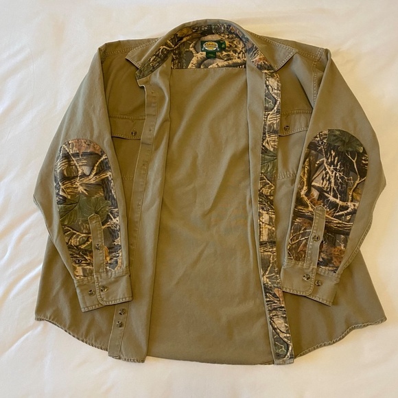 Cabela's Mens Hunting Shirt Button‎ Down Long Sleeve Camo Elbow Sleeves Size XL - Picture 7 of 11